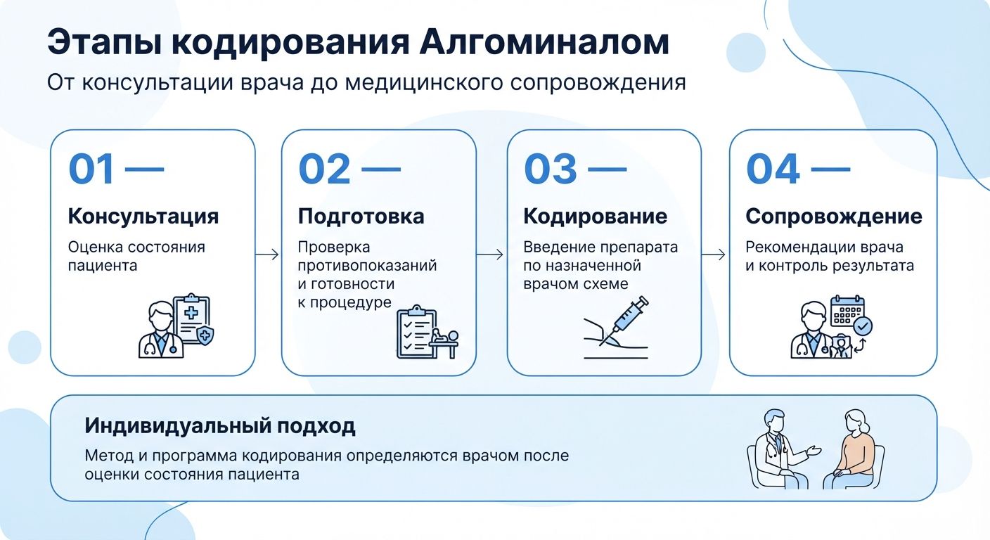 Кодирование препаратом «Алгоминал» в Заринске инфографика